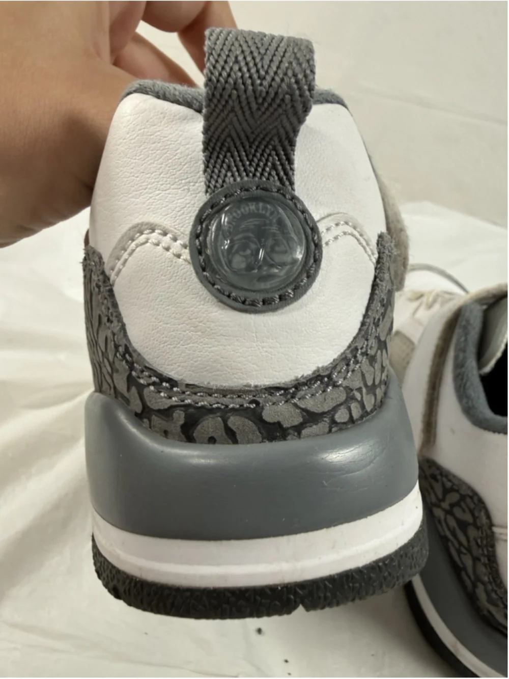 Jordan Spizike Low TD Little Kids Shoes White Grey Cement FQ3952-102 Size 2Y